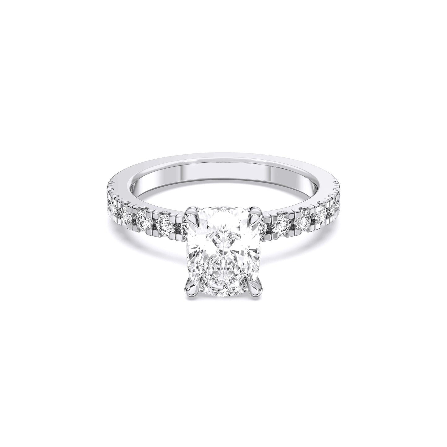 EL.CUSHION HIDDEN HALO (COLLAR)  WITH SIDE STONE