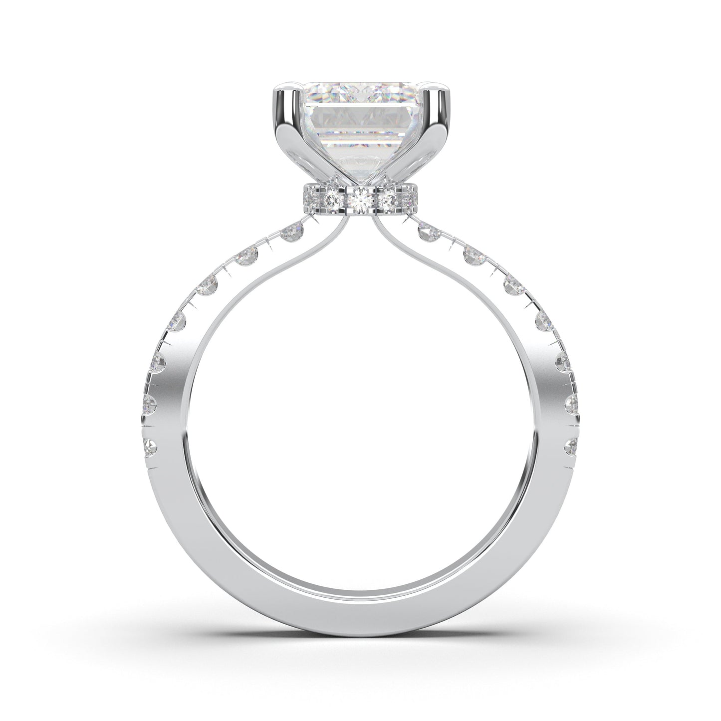 EMERALD HIDDEN HALO (COLLAR) WITH SIDE STONE