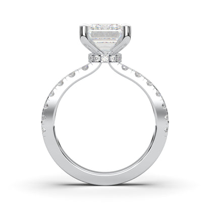 EMERALD HIDDEN HALO (COLLAR) WITH SIDE STONE
