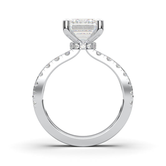 EMERALD HIDDEN HALO (COLLAR) WITH SIDE STONE