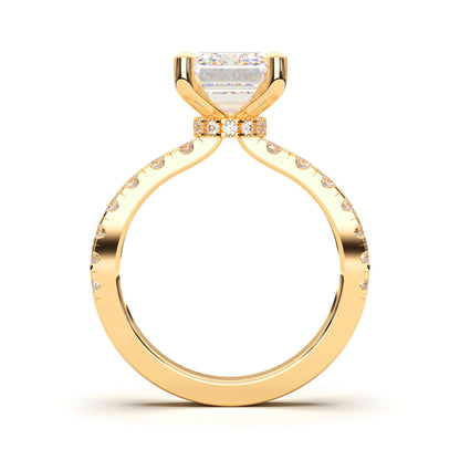 EMERALD HIDDEN HALO (COLLAR) WITH SIDE STONE