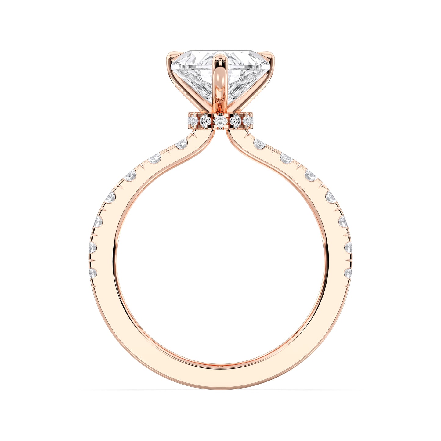 HEART HIDDEN HALO (COLLAR) WITH SIDE STONE