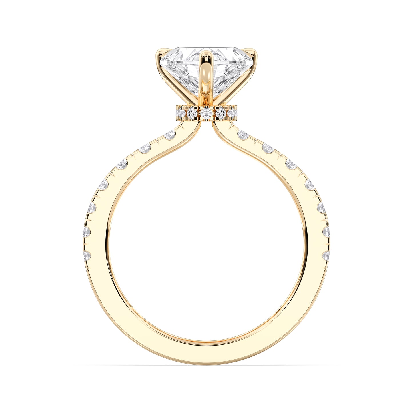 HEART HIDDEN HALO (COLLAR) WITH SIDE STONE