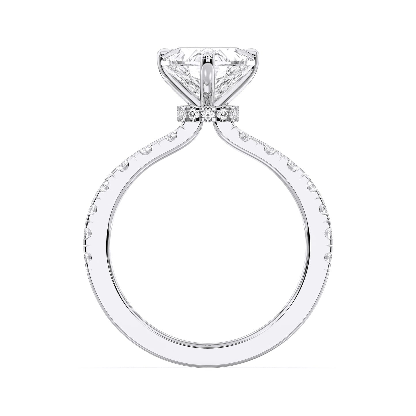 HEART HIDDEN HALO (COLLAR) WITH SIDE STONE