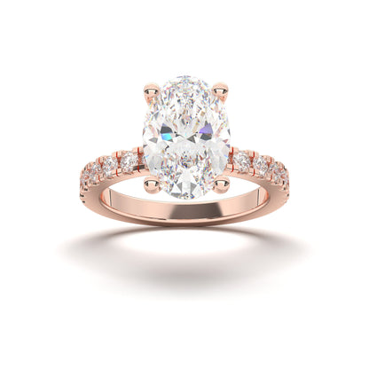 OVAL HIDDEN HALO (COLLAR ) WITH SIDE STONE