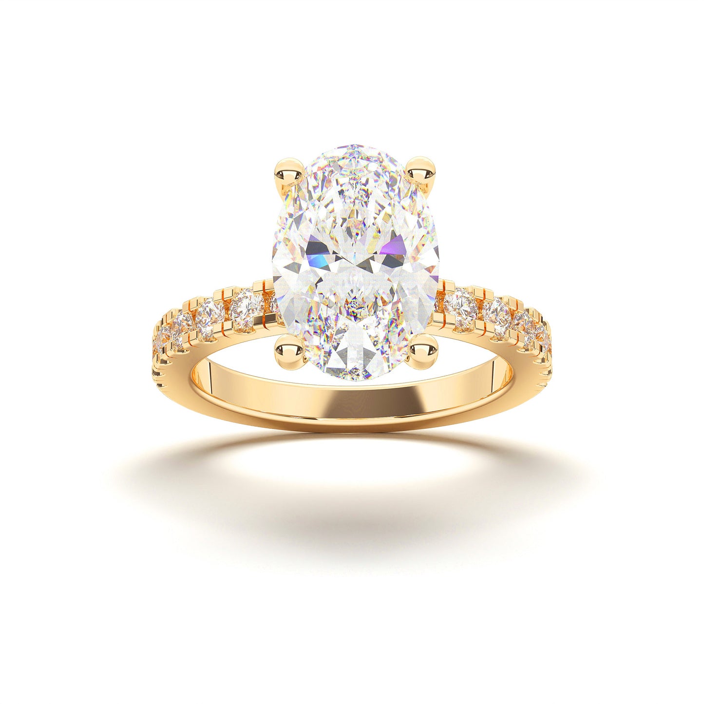 OVAL HIDDEN HALO (COLLAR ) WITH SIDE STONE