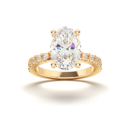 OVAL HIDDEN HALO (COLLAR ) WITH SIDE STONE