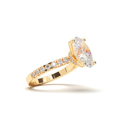 OVAL HIDDEN HALO (COLLAR ) WITH SIDE STONE