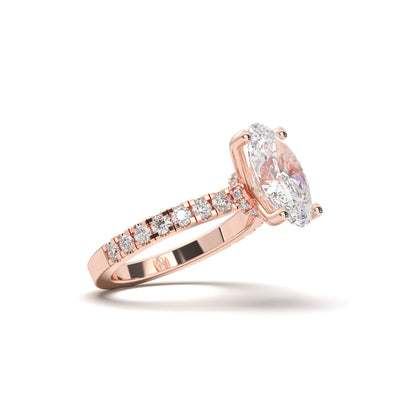 OVAL HIDDEN HALO (COLLAR ) WITH SIDE STONE