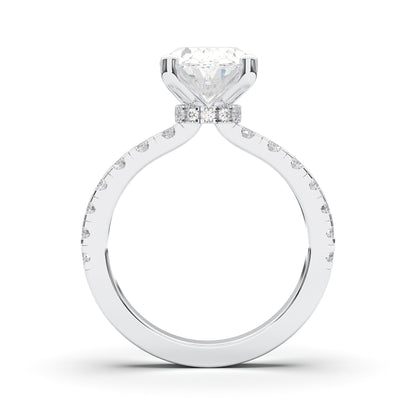 OVAL HIDDEN HALO (COLLAR ) WITH SIDE STONE