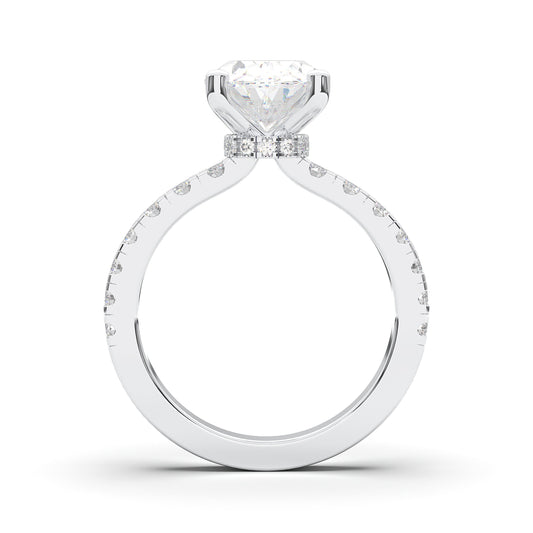 OVAL HIDDEN HALO (COLLAR ) WITH SIDE STONE