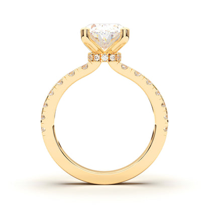 OVAL HIDDEN HALO (COLLAR ) WITH SIDE STONE