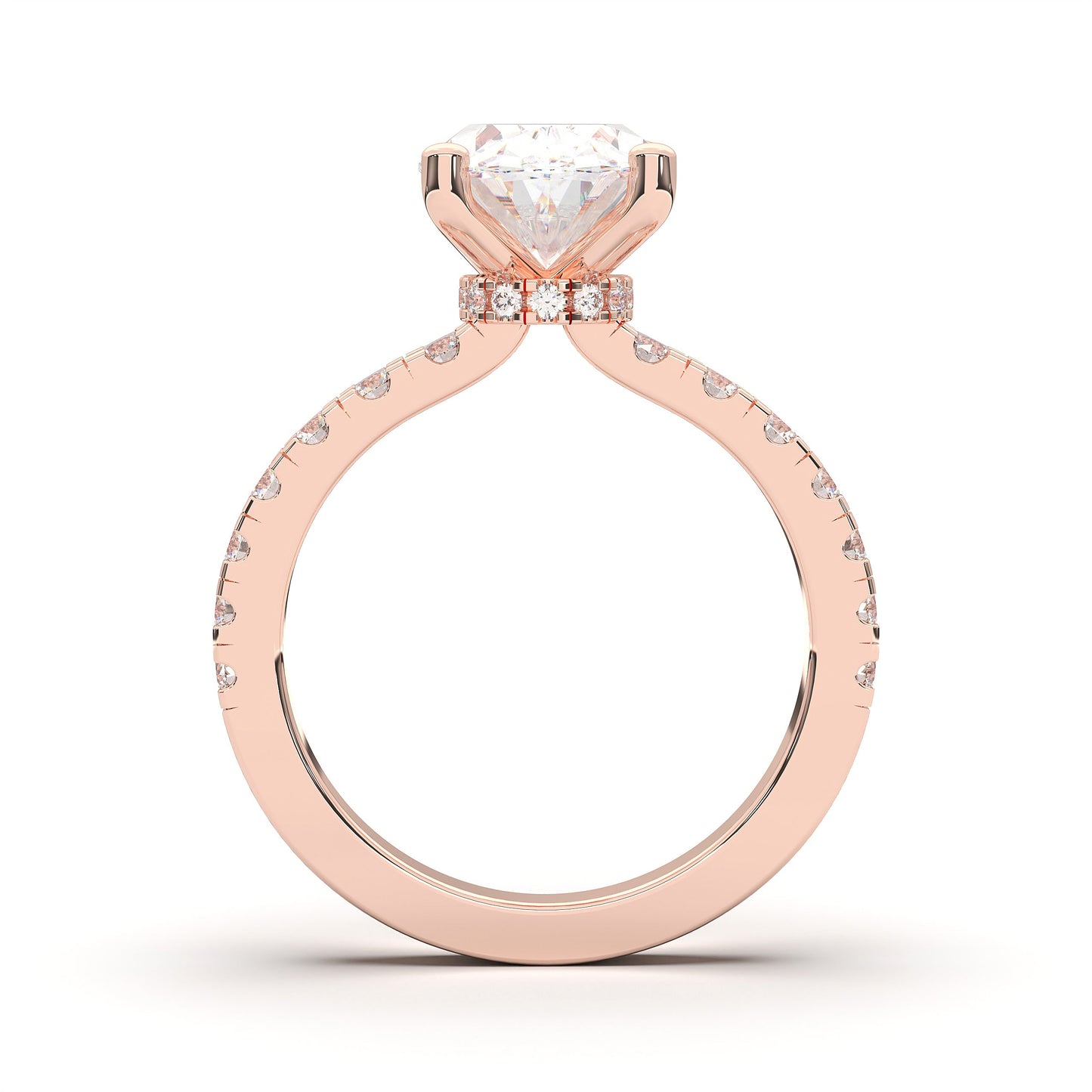 OVAL HIDDEN HALO (COLLAR ) WITH SIDE STONE