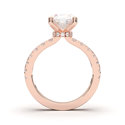 OVAL HIDDEN HALO (COLLAR ) WITH SIDE STONE