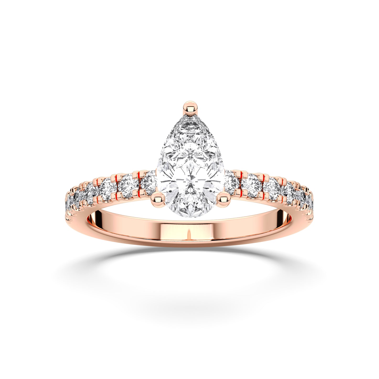 PEAR HIDDEN HALO (COLLAR ) WITH SIDE STONE
