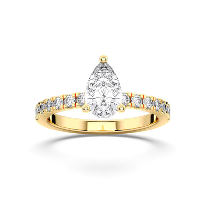 PEAR HIDDEN HALO (COLLAR ) WITH SIDE STONE