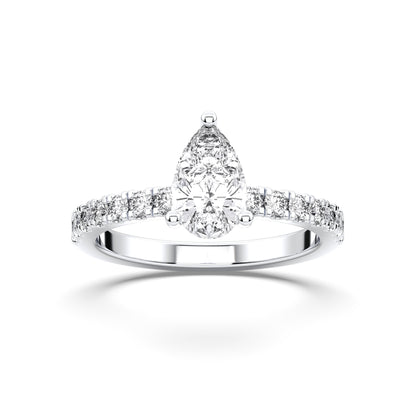 PEAR HIDDEN HALO (COLLAR ) WITH SIDE STONE