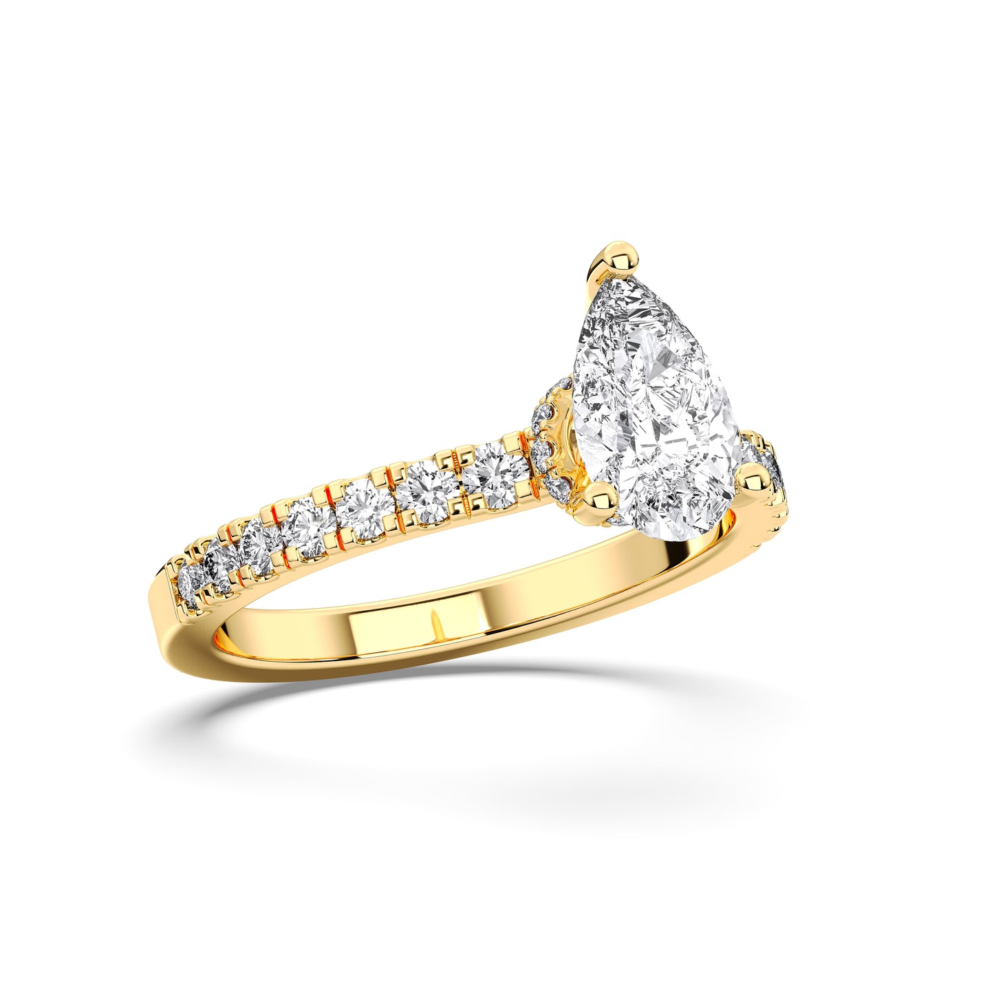 PEAR HIDDEN HALO (COLLAR ) WITH SIDE STONE