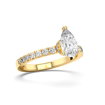 PEAR HIDDEN HALO (COLLAR ) WITH SIDE STONE