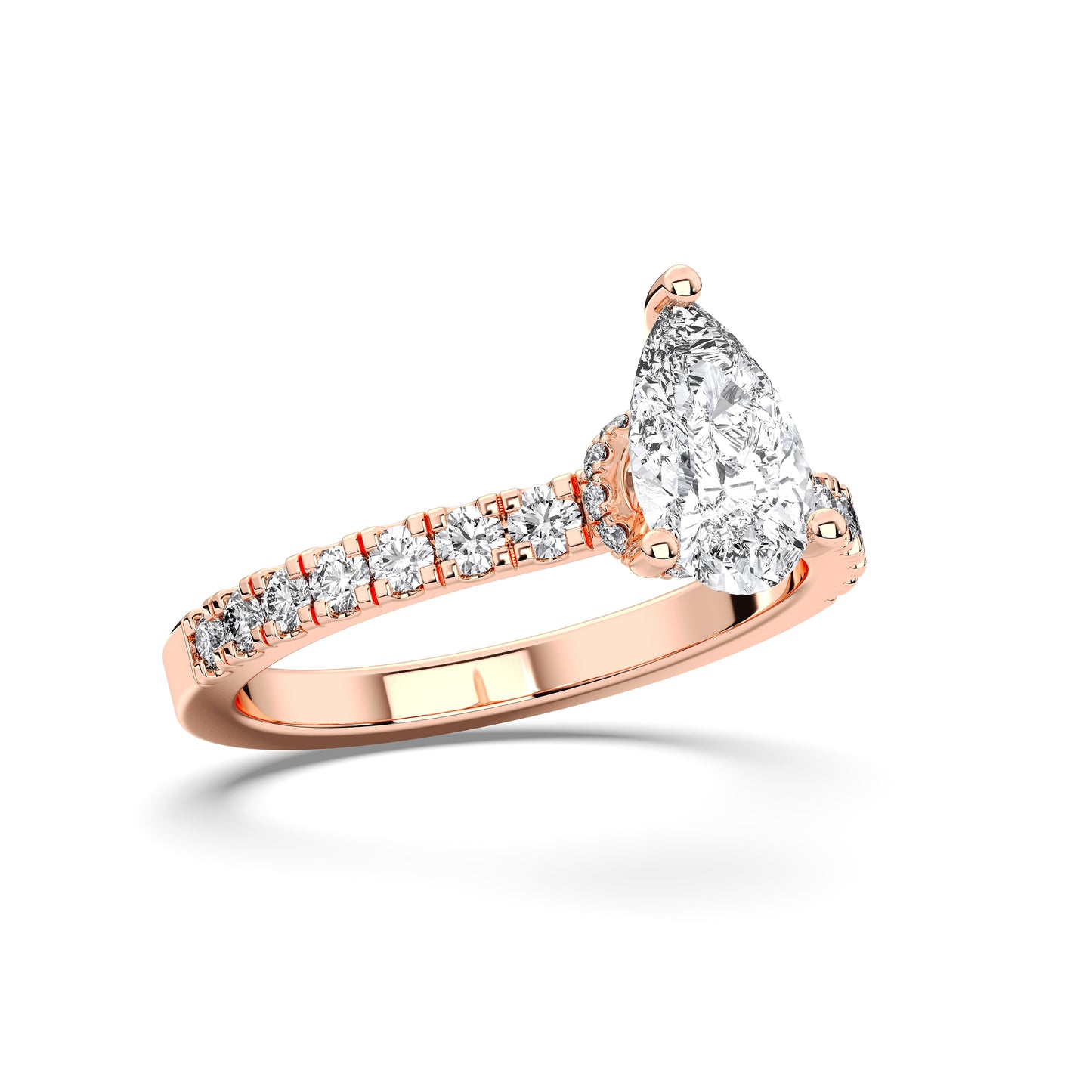 PEAR HIDDEN HALO (COLLAR ) WITH SIDE STONE
