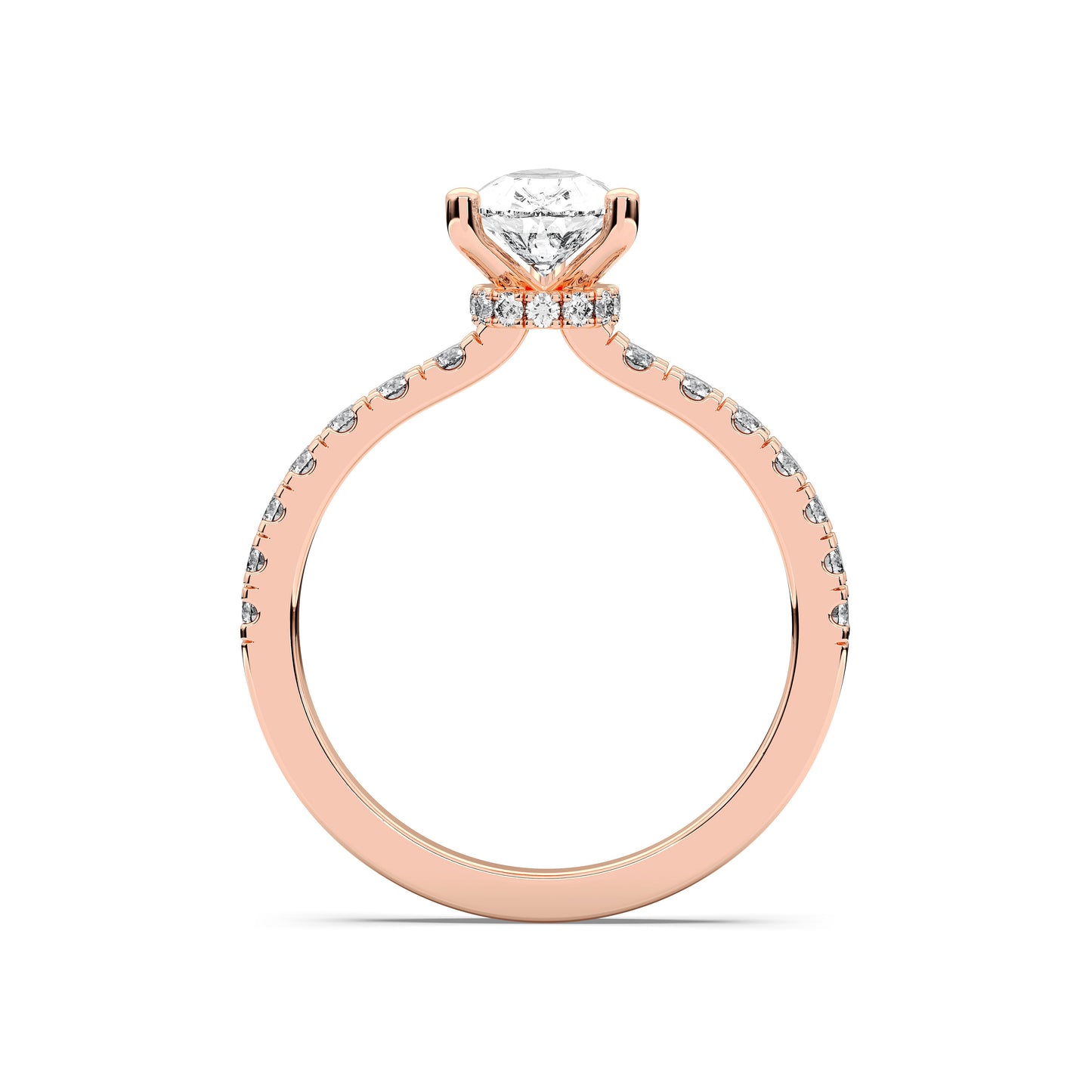 PEAR HIDDEN HALO (COLLAR ) WITH SIDE STONE