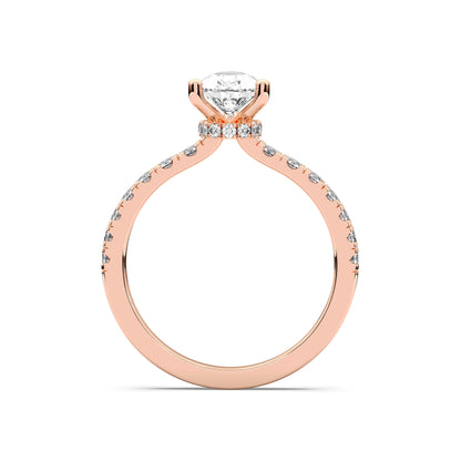 PEAR HIDDEN HALO (COLLAR ) WITH SIDE STONE