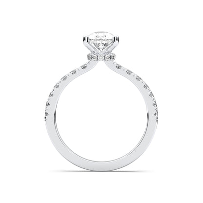 PEAR HIDDEN HALO (COLLAR ) WITH SIDE STONE