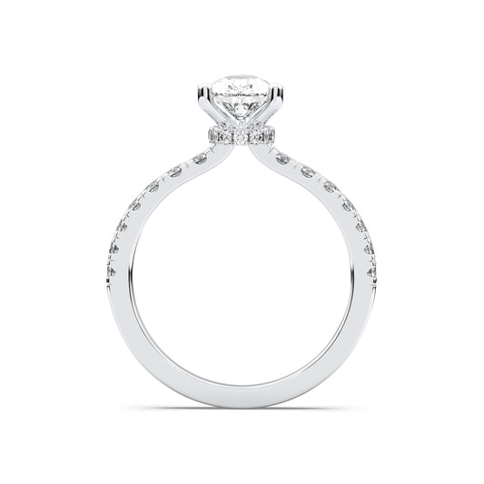 PEAR HIDDEN HALO (COLLAR ) WITH SIDE STONE