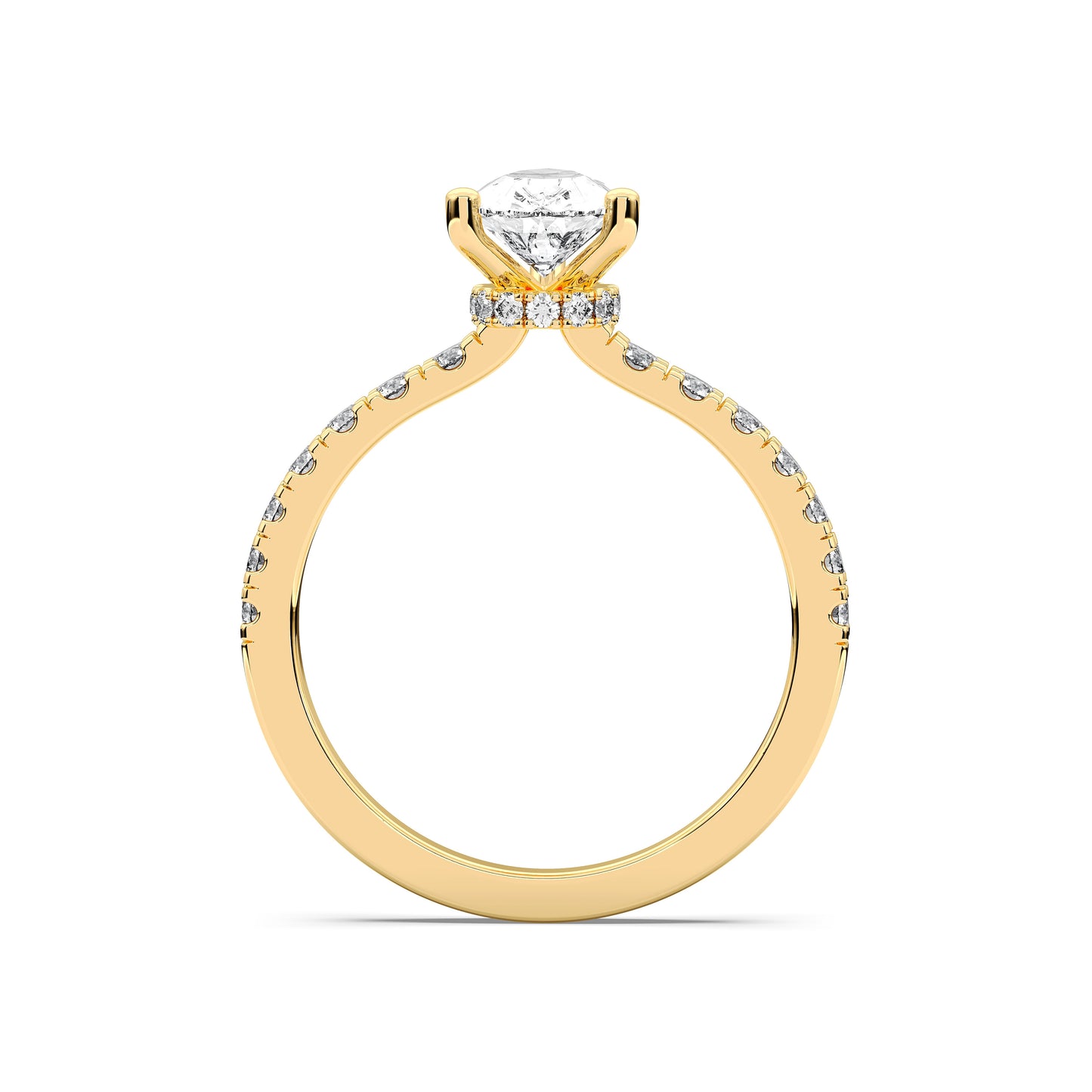 PEAR HIDDEN HALO (COLLAR ) WITH SIDE STONE