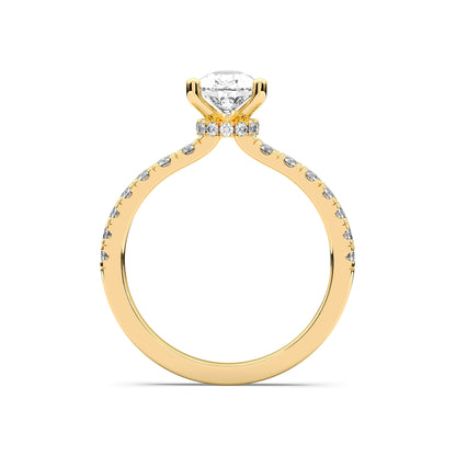 PEAR HIDDEN HALO (COLLAR ) WITH SIDE STONE
