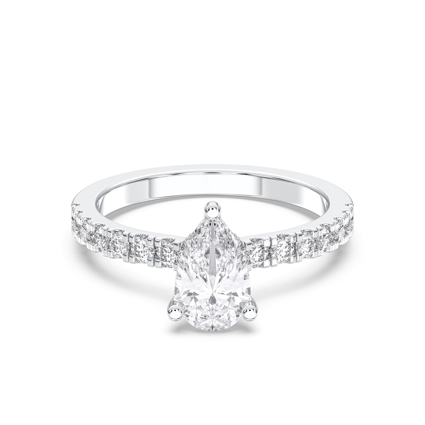 PEAR HIDDEN HALO (COLLAR ) WITH SIDE STONE