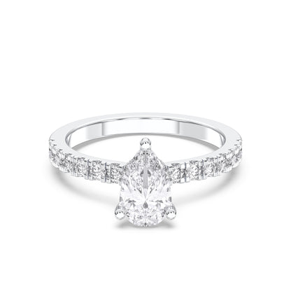 PEAR HIDDEN HALO (COLLAR ) WITH SIDE STONE