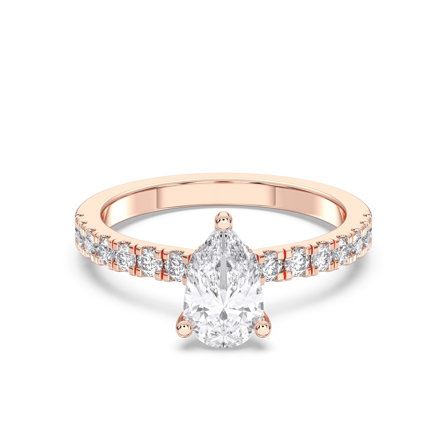 PEAR HIDDEN HALO (COLLAR ) WITH SIDE STONE