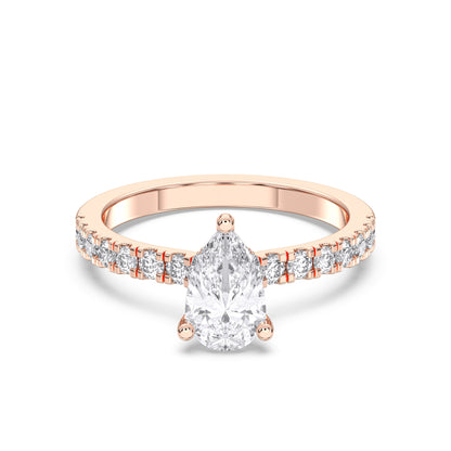 PEAR HIDDEN HALO (COLLAR ) WITH SIDE STONE