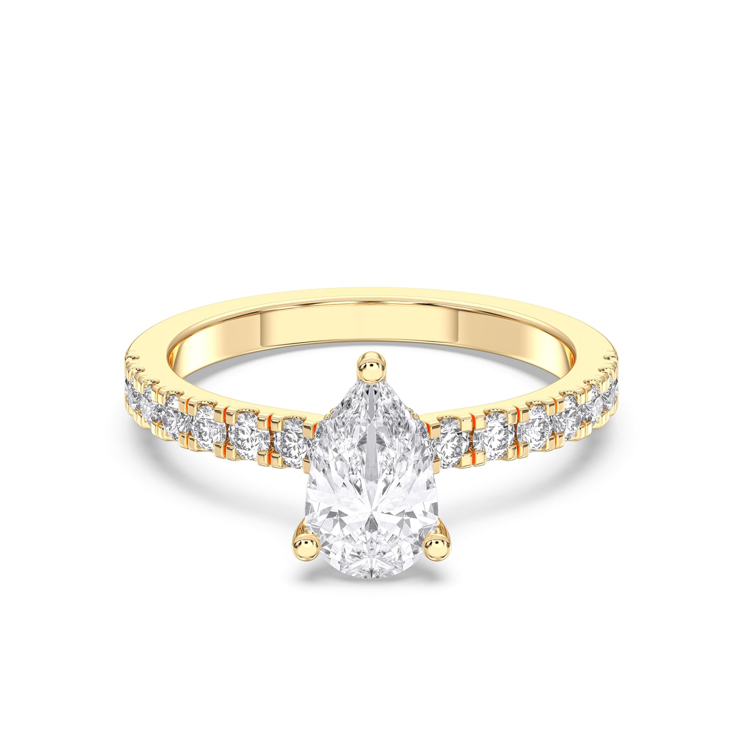 PEAR HIDDEN HALO (COLLAR ) WITH SIDE STONE