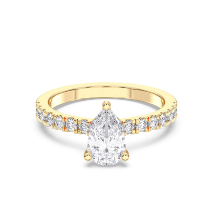 PEAR HIDDEN HALO (COLLAR ) WITH SIDE STONE