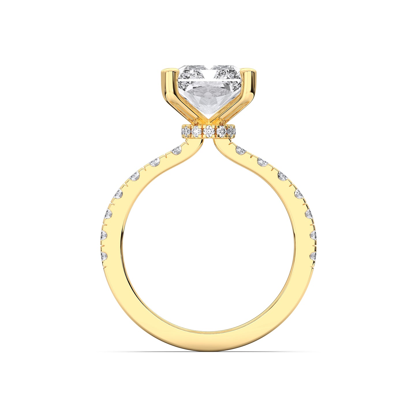 RADIANT HIDDEN HALO (COLLAR) WITH SIDE STONE