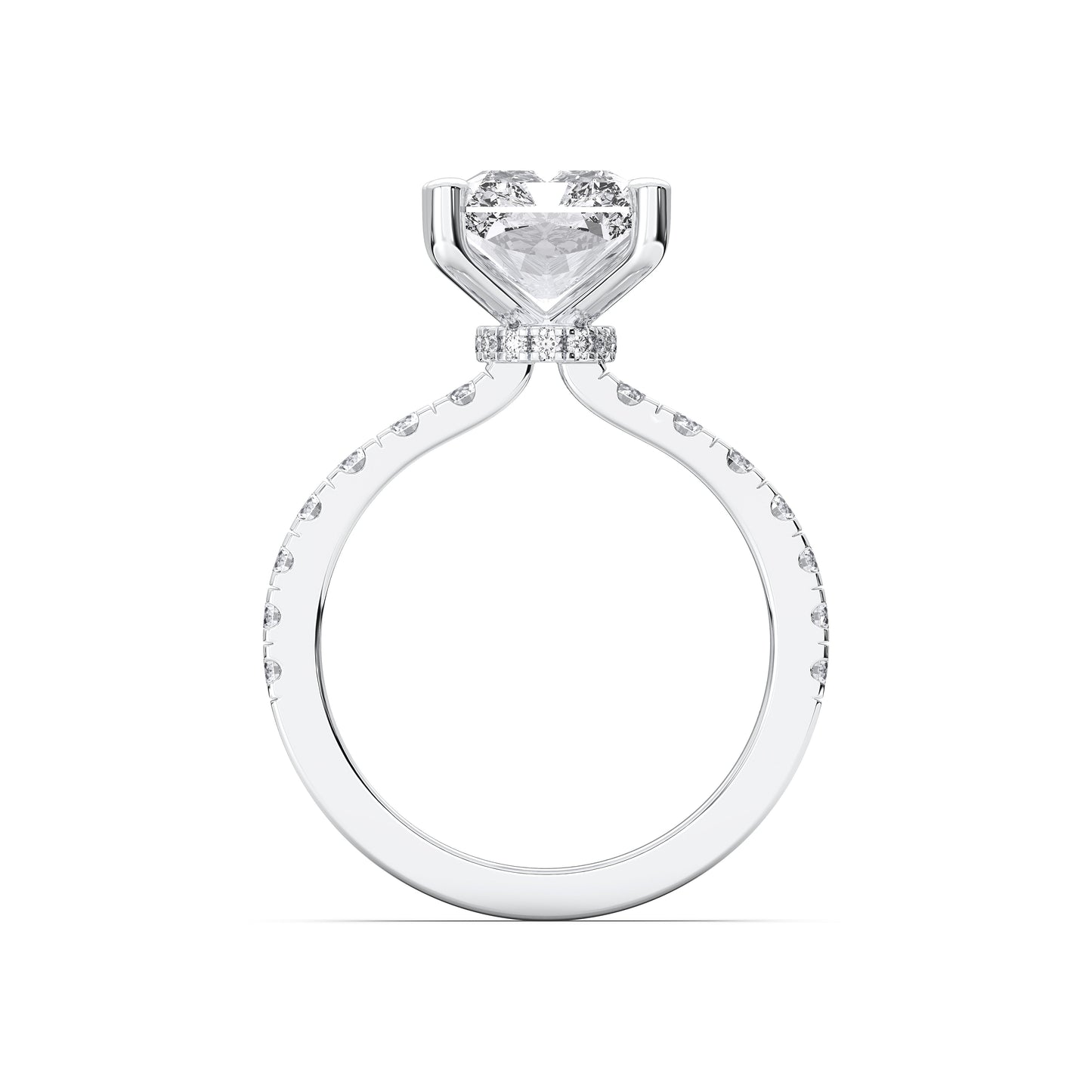 RADIANT HIDDEN HALO (COLLAR) WITH SIDE STONE