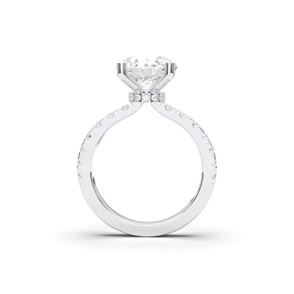 ROUND HIDDEN HALO (COLLAR) WITH SIDE STONE