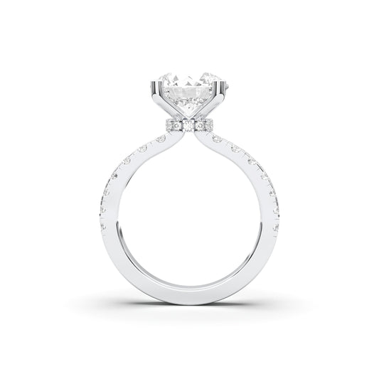 ROUND HIDDEN HALO (COLLAR) WITH SIDE STONE