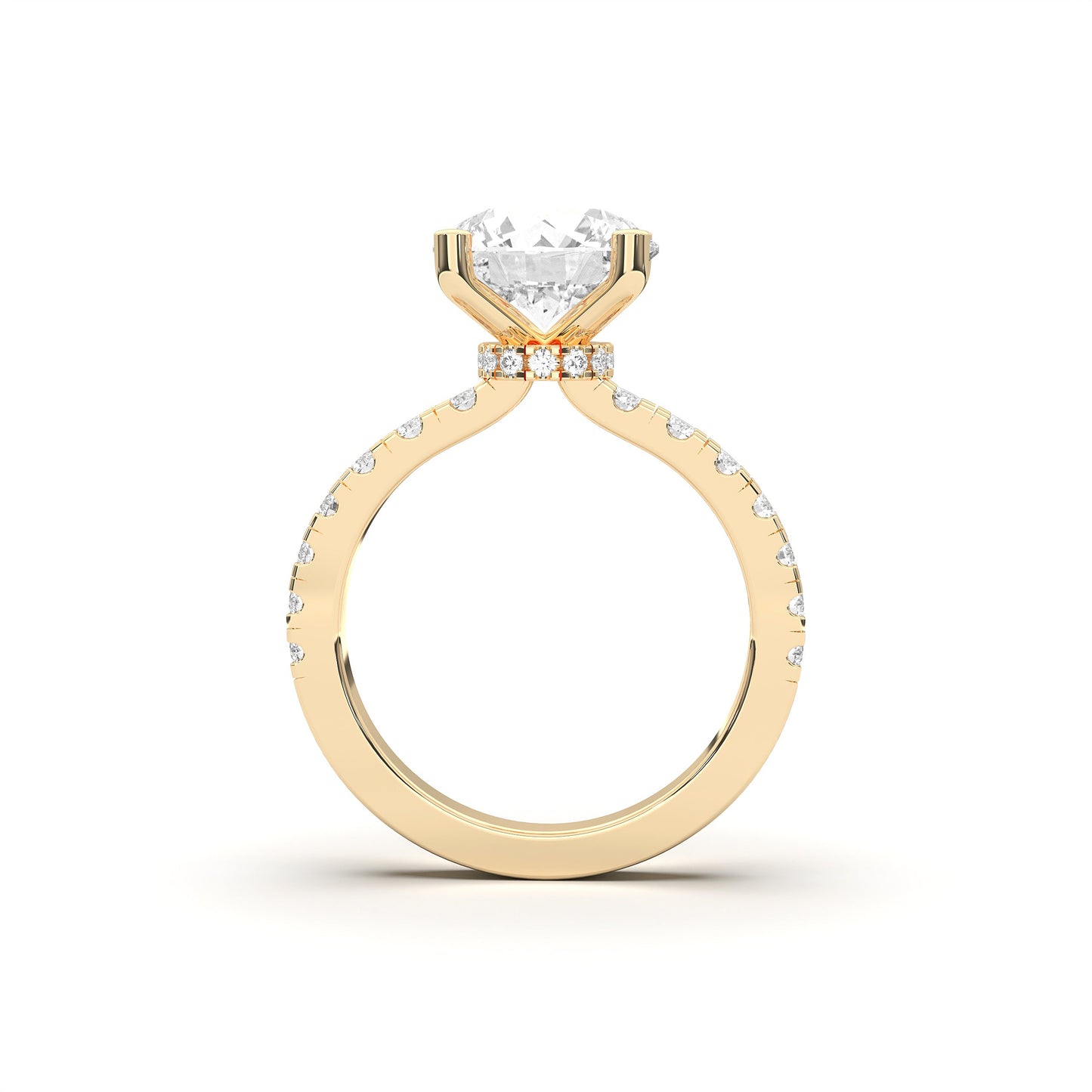 ROUND HIDDEN HALO (COLLAR) WITH SIDE STONE