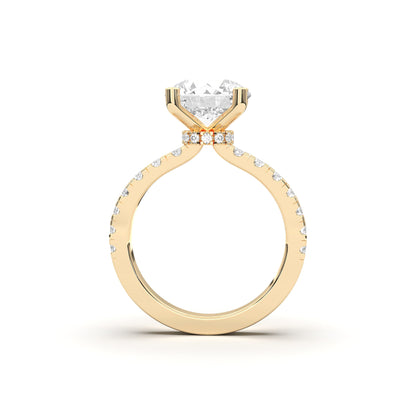 ROUND HIDDEN HALO (COLLAR) WITH SIDE STONE