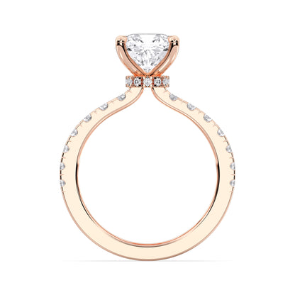 SQ.CUSHION HIDDEN HALO (COLLAR)  WITH SIDE STONE