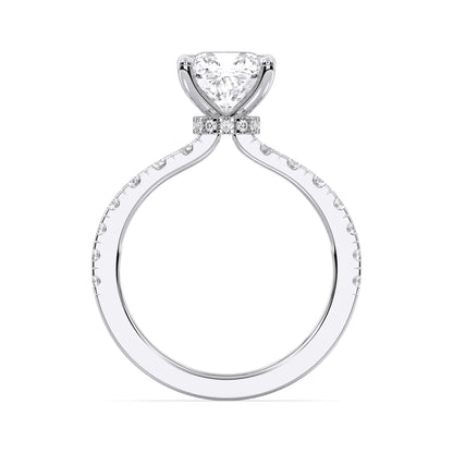 SQ.CUSHION HIDDEN HALO (COLLAR)  WITH SIDE STONE