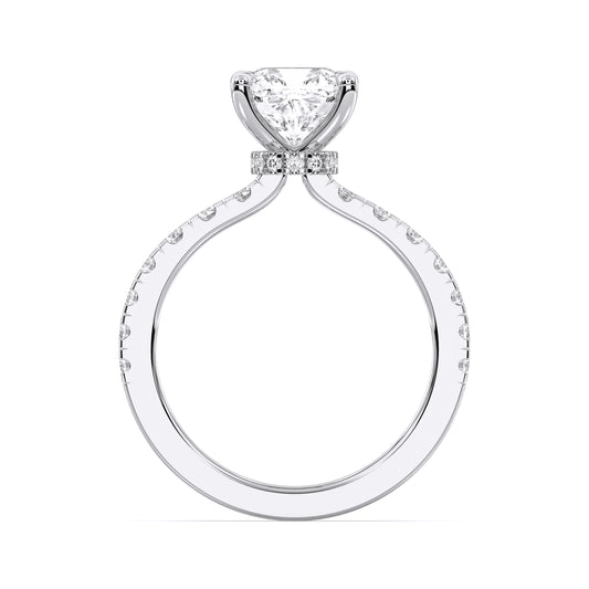 SQ.CUSHION HIDDEN HALO (COLLAR)  WITH SIDE STONE