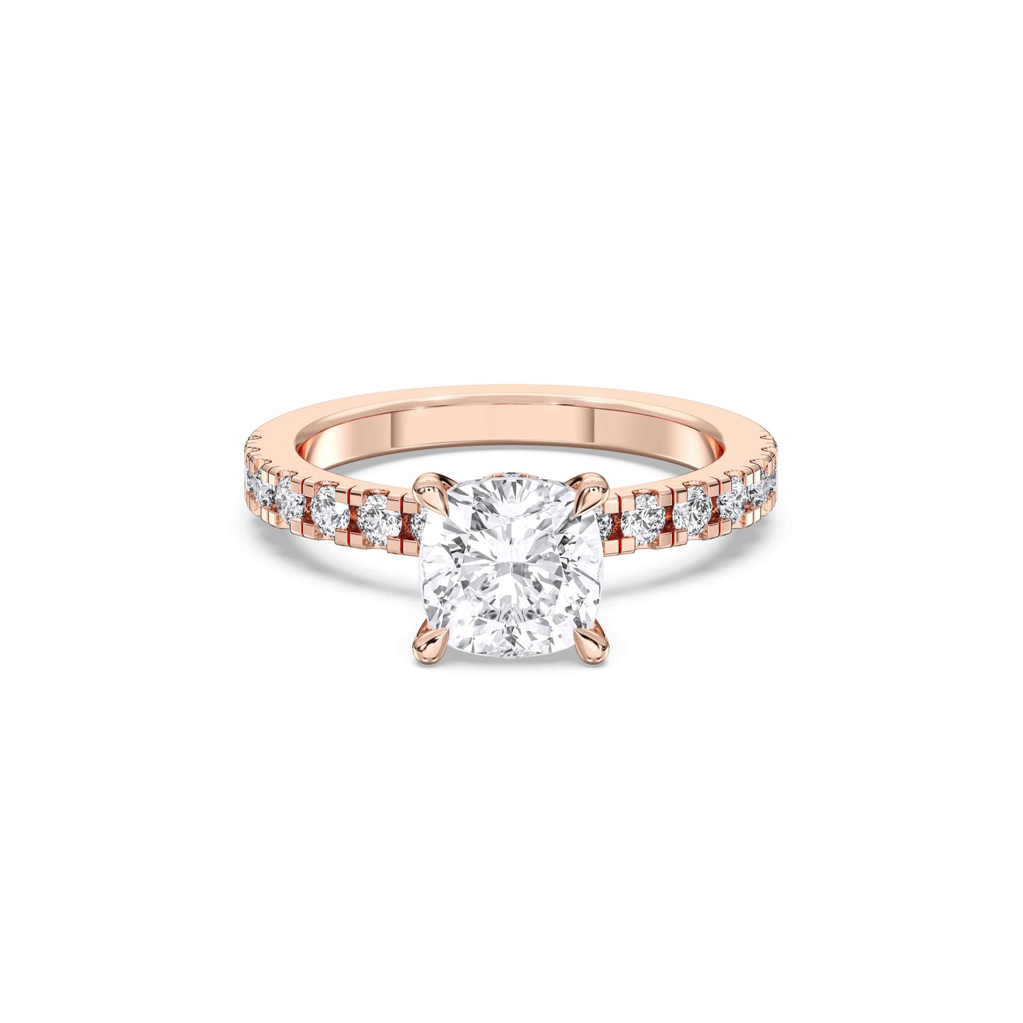 SQ.CUSHION HIDDEN HALO (COLLAR)  WITH SIDE STONE