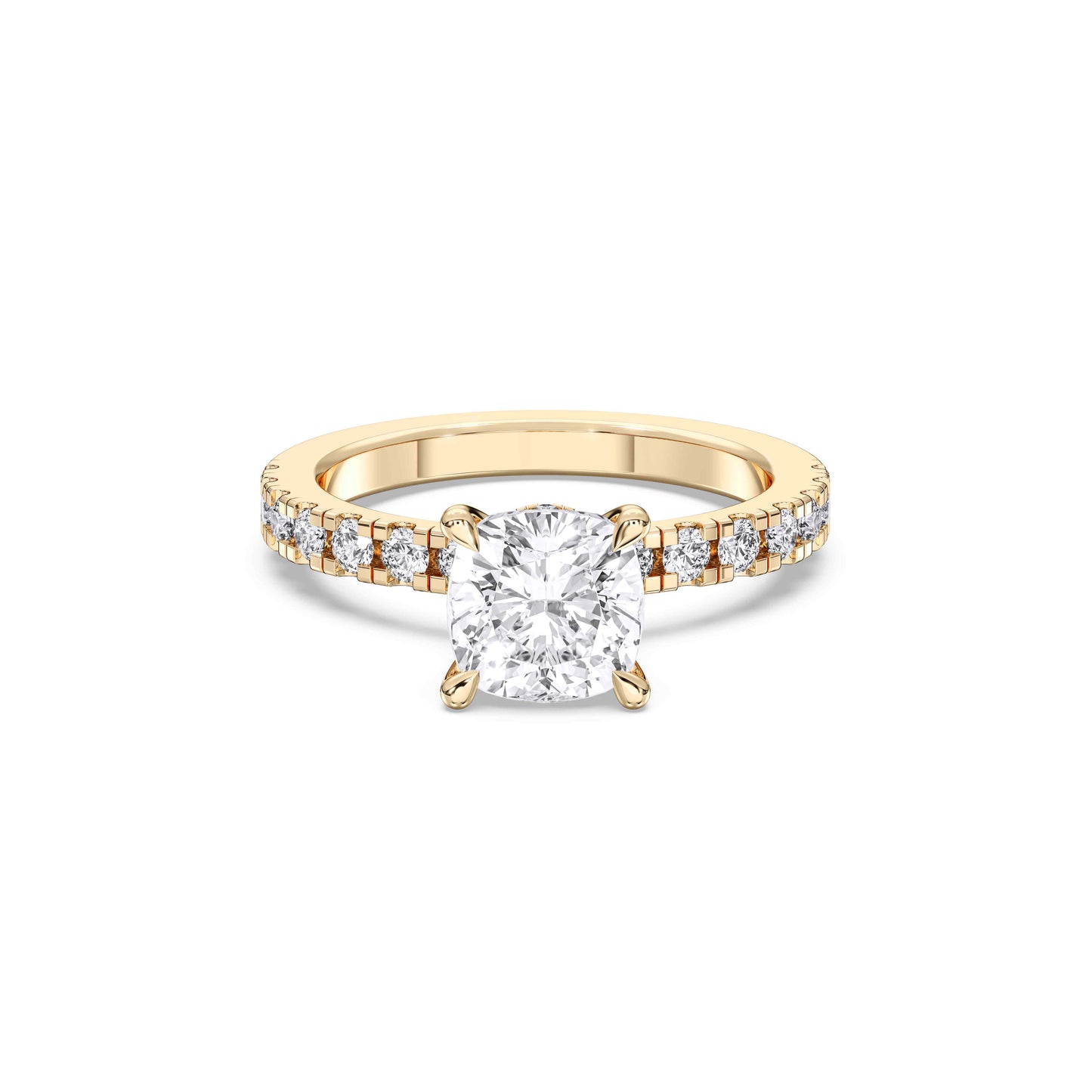 SQ.CUSHION HIDDEN HALO (COLLAR)  WITH SIDE STONE