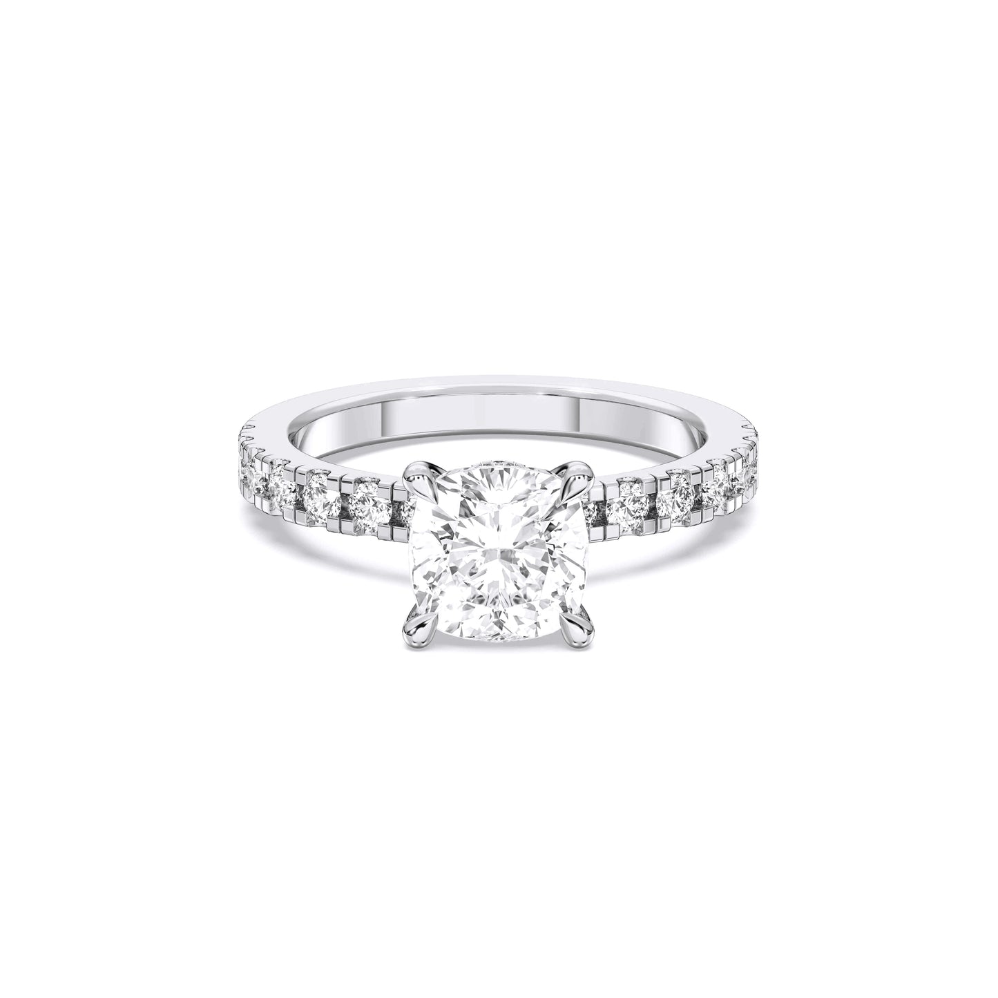 SQ.CUSHION HIDDEN HALO (COLLAR)  WITH SIDE STONE
