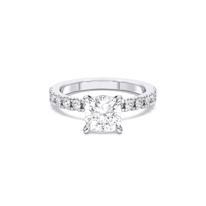 SQ.CUSHION HIDDEN HALO (COLLAR)  WITH SIDE STONE