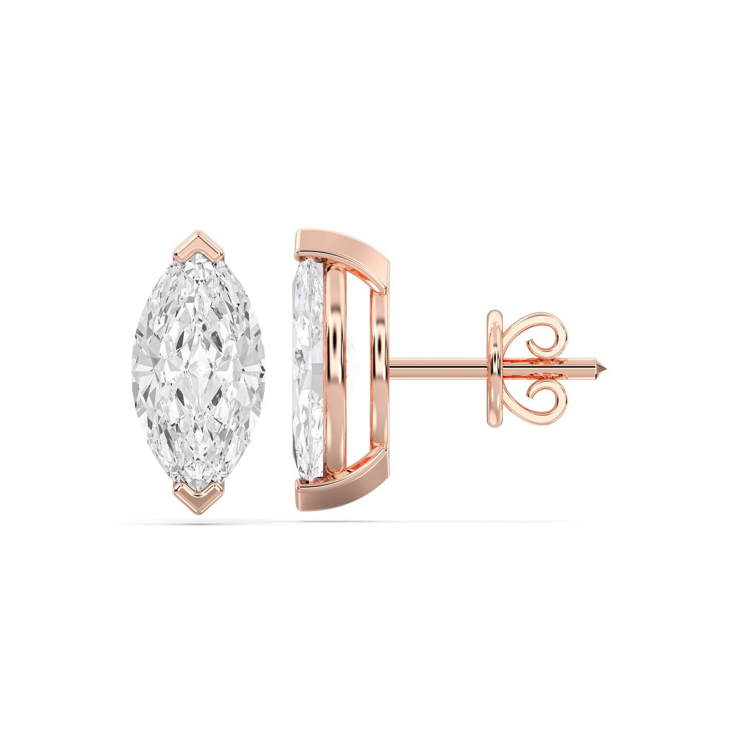 MARQUISE  V PRONG STUDS